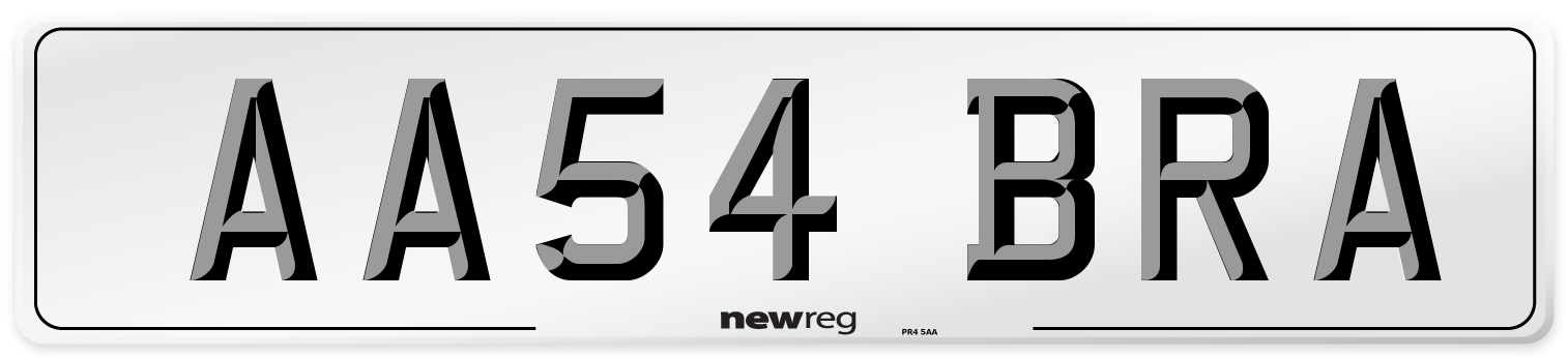 AA54 BRA Number Plate from New Reg